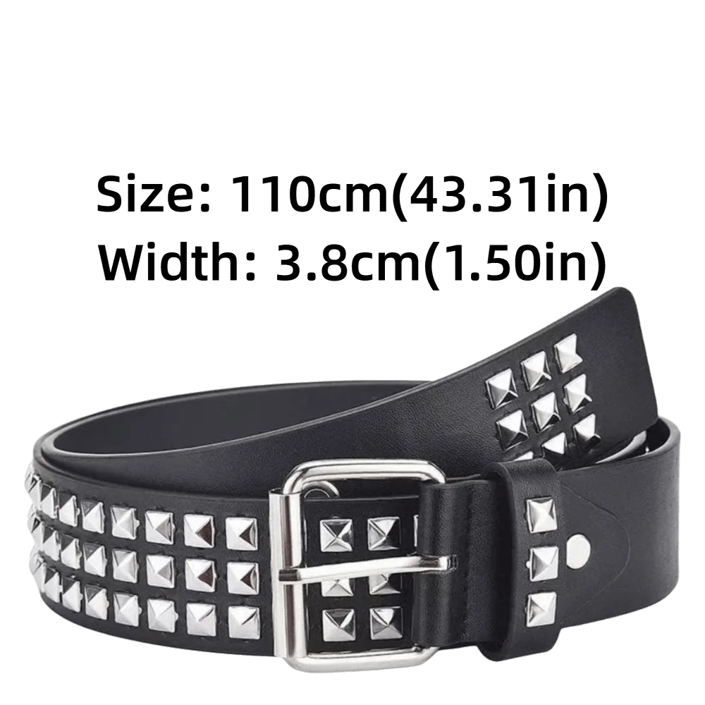 Trend Punk Rivet Belt Retro Y2K Heavy Metal Belt Nightclub Rock Style Belt Fashion Decoration