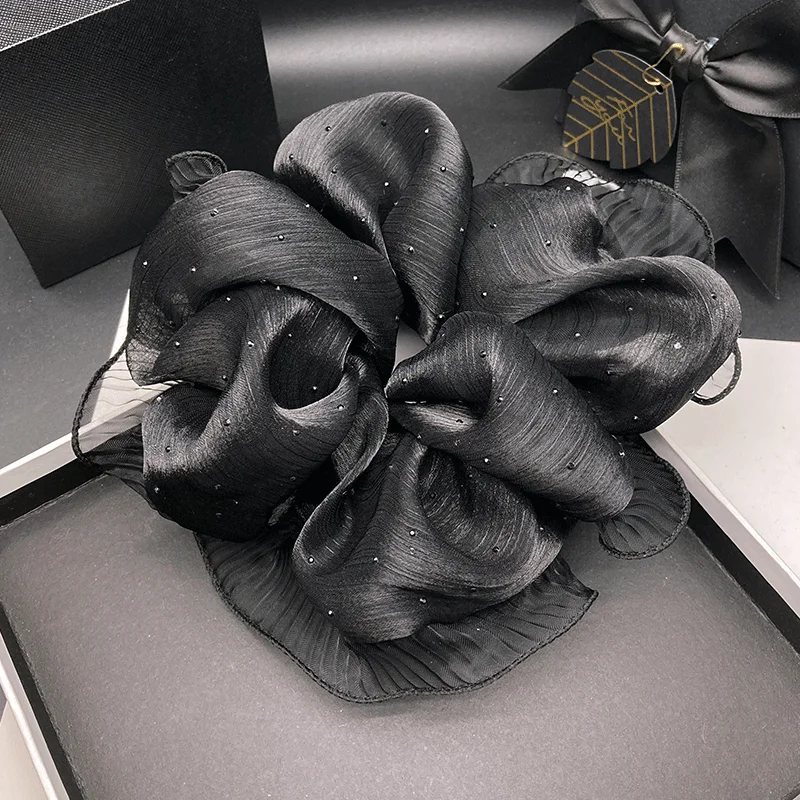 High End Fashion Rhinestone Mesh Headband Tied Hair, Ponytail Headband, Large Intestine Headband Hair Tie