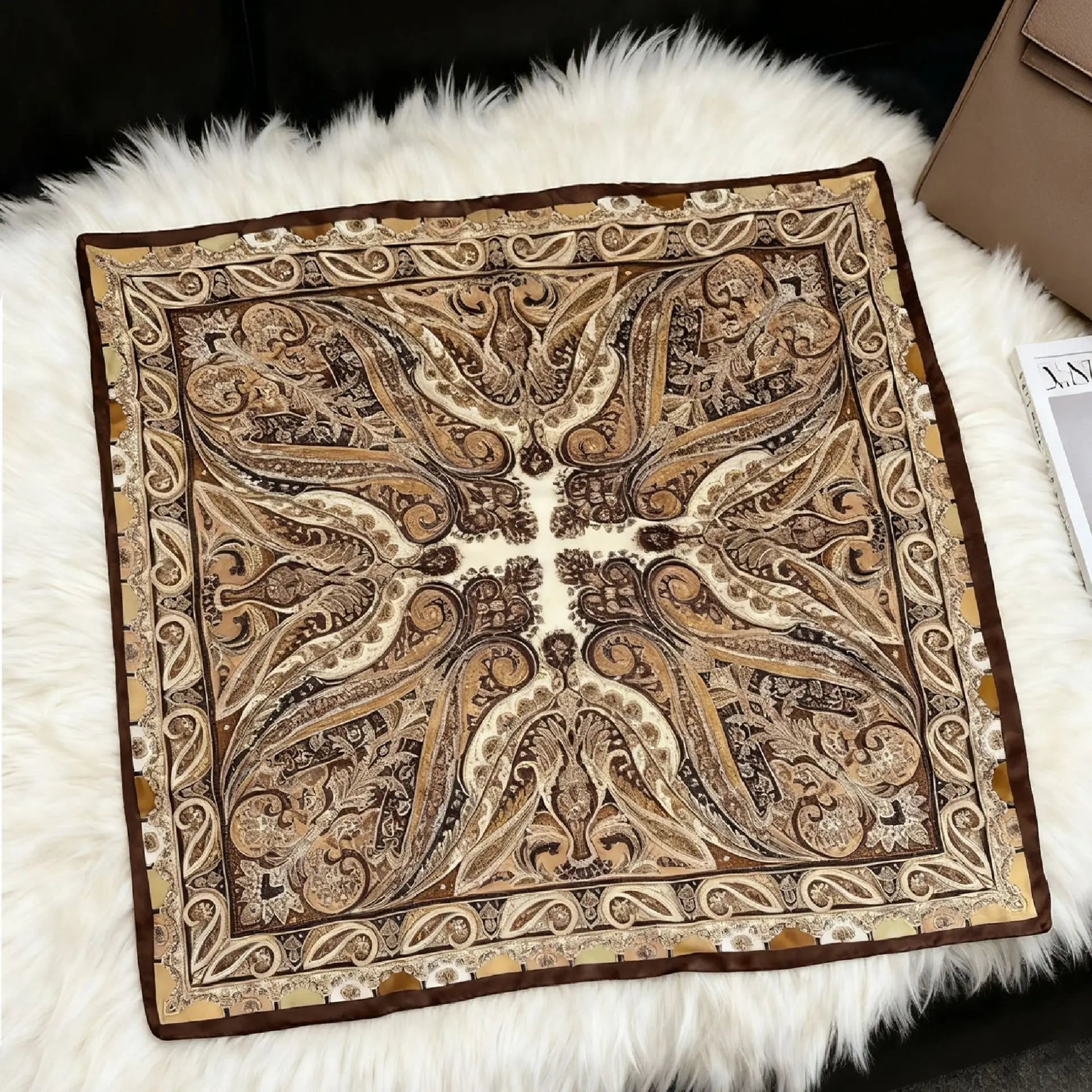 70*70cm Square Silk Scarf Women Luxury Design Satin Shawl Ladies Zebra Print Head Bandana Small Neck Muffler Hair Hijab Scarves