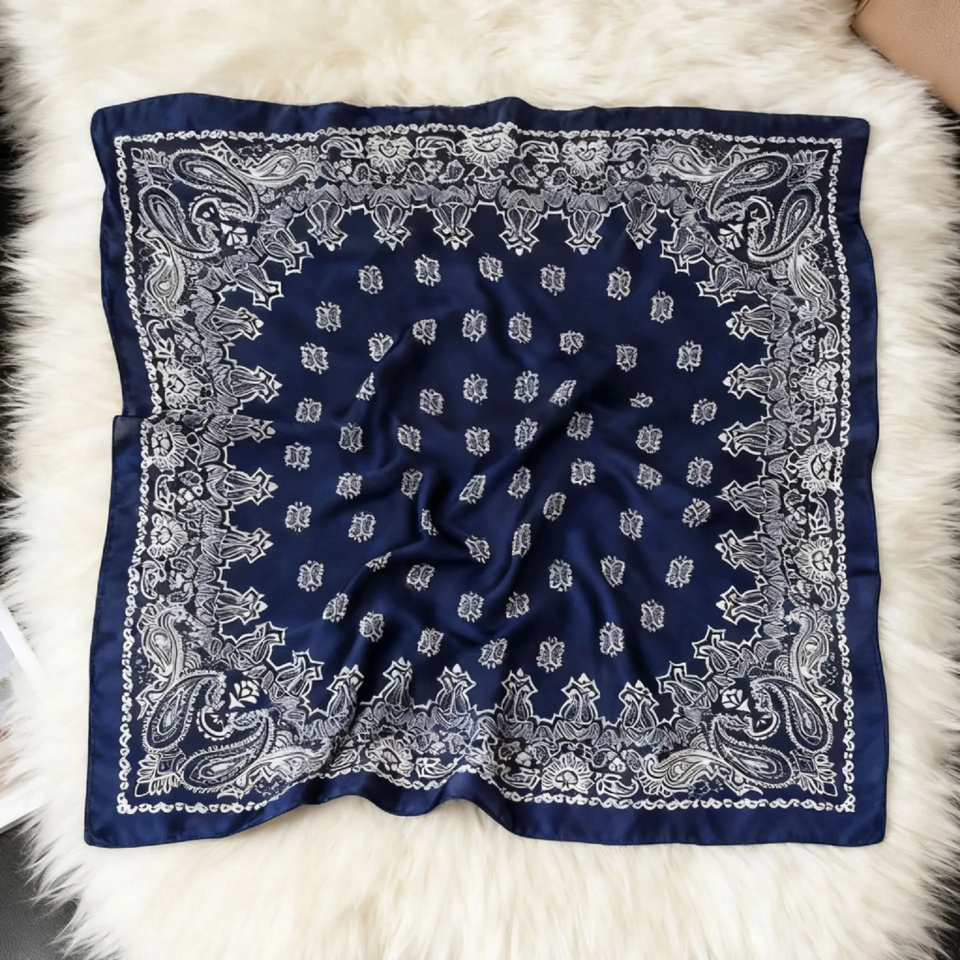 70*70cm Square Silk Scarf Women Luxury Design Satin Shawl Ladies Zebra Print Head Bandana Small Neck Muffler Hair Hijab Scarves