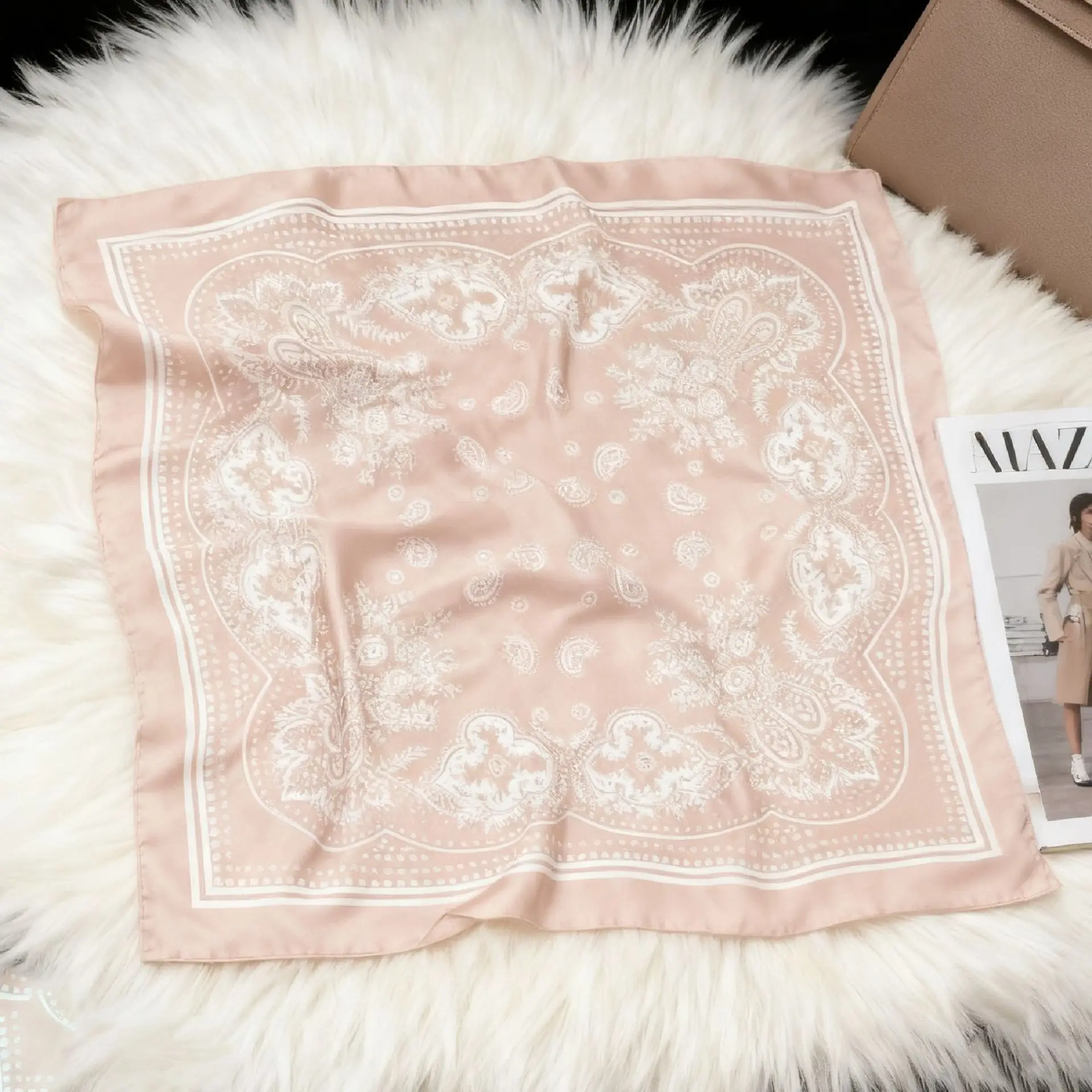 70*70cm Square Silk Scarf Women Luxury Design Satin Shawl Ladies Zebra Print Head Bandana Small Neck Muffler Hair Hijab Scarves