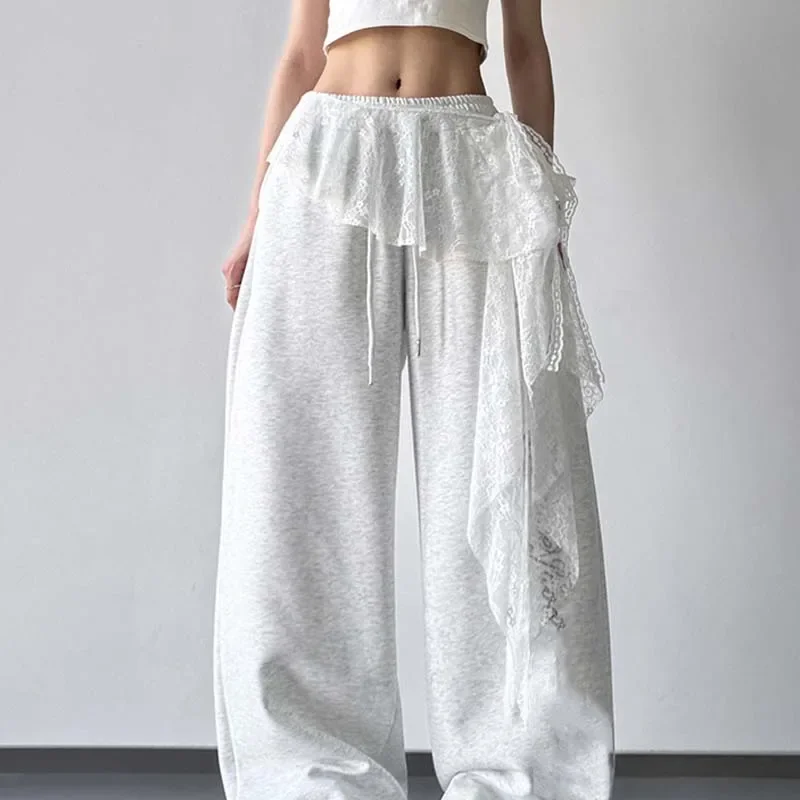 New Korean Lace Trim Skirt Curtain Y2K Belted Half Skirt Butt Curtain Skirt Women's High Waist Small Apron Trim Apron Headdress