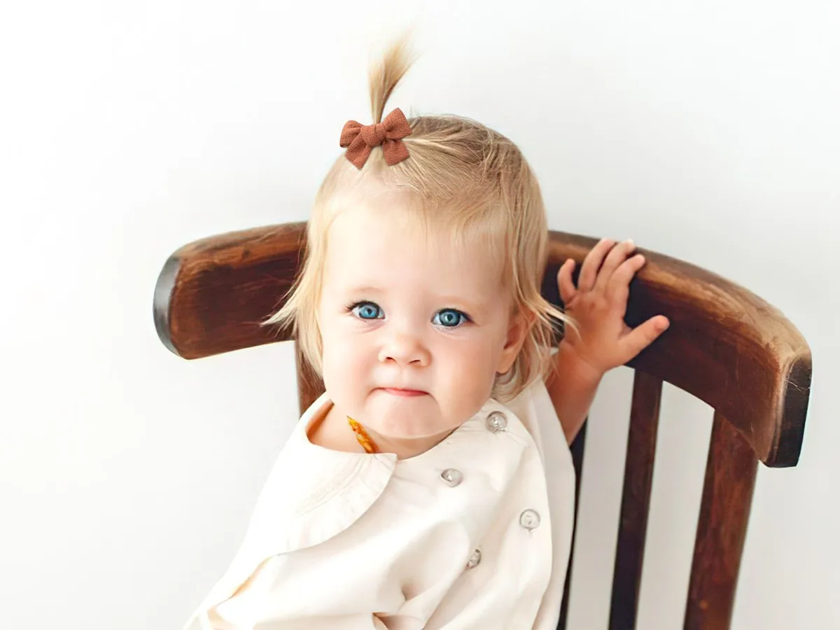 10Pcs Cute Bow Hair Clips for Kids Cotton-Linen Baby to Children Hairpins Soft Fully-Wrapped Design, Safe Hair Accessories