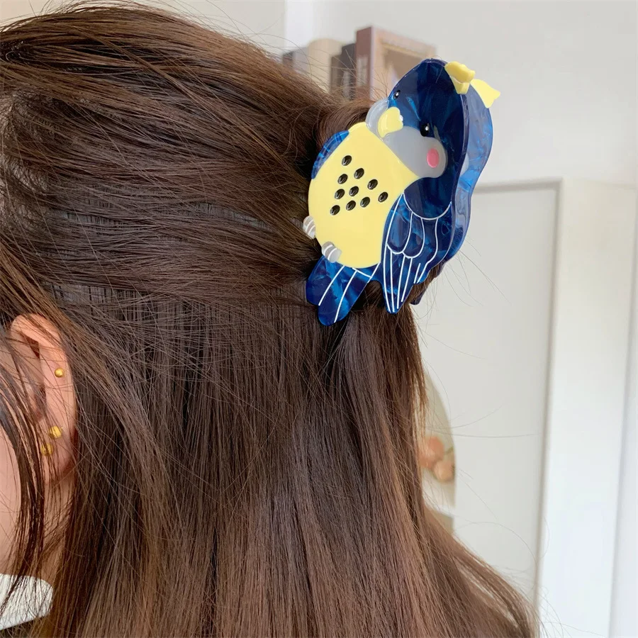 1Pcs Large Cartoon Cute Birds Acetate Hair Claw 11cm Parrot Series Claw Clips Trendy Hair Clips Hair Accessories for Women Girl