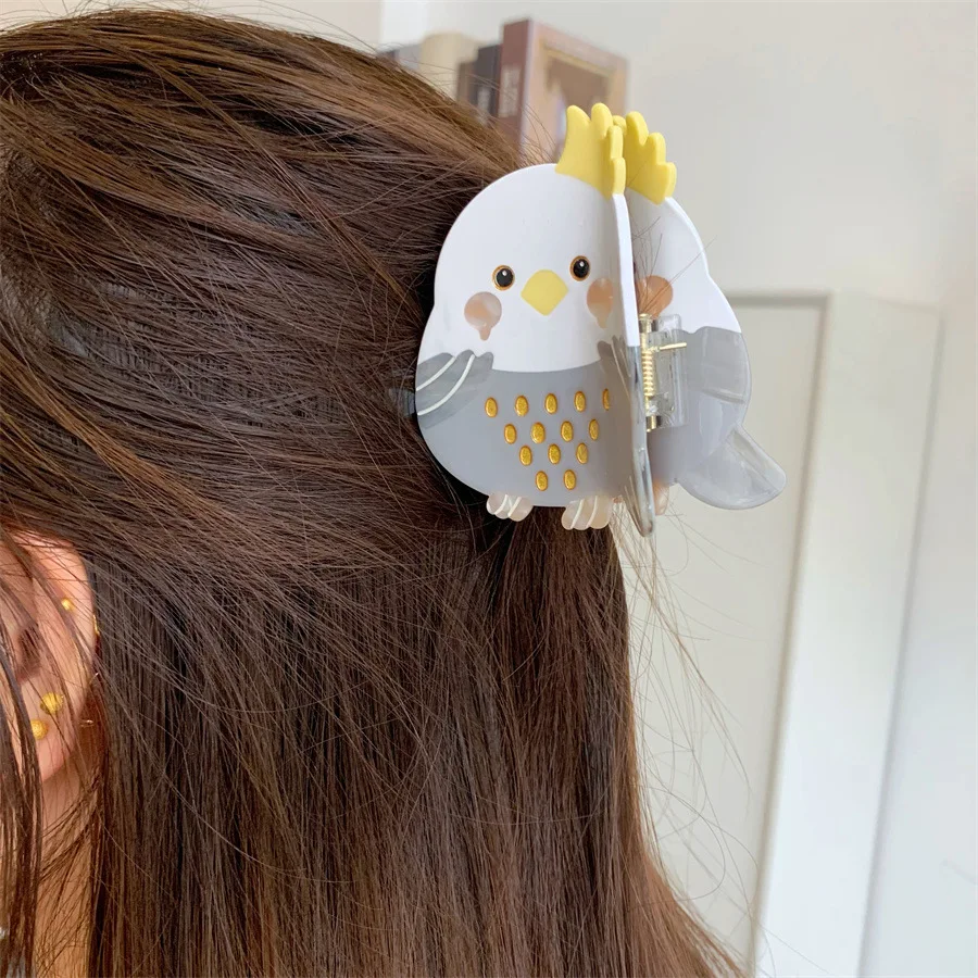 1Pcs Large Cartoon Cute Birds Acetate Hair Claw 11cm Parrot Series Claw Clips Trendy Hair Clips Hair Accessories for Women Girl