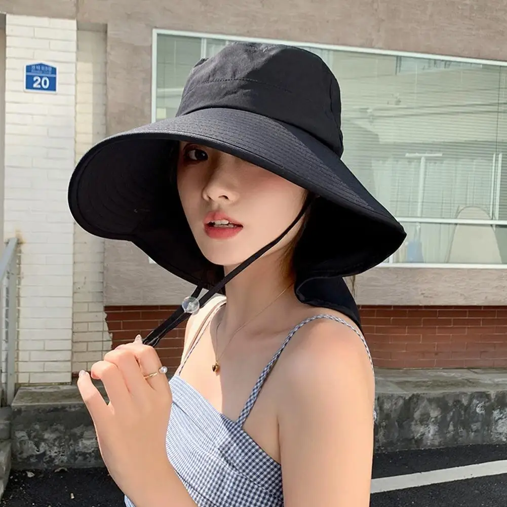 Protection Sun Hat Polyester Fiber Wide Brim with Neck Cover Cooling Quick Dry Beach Hiking Fishing Gardening Outdoor Activities