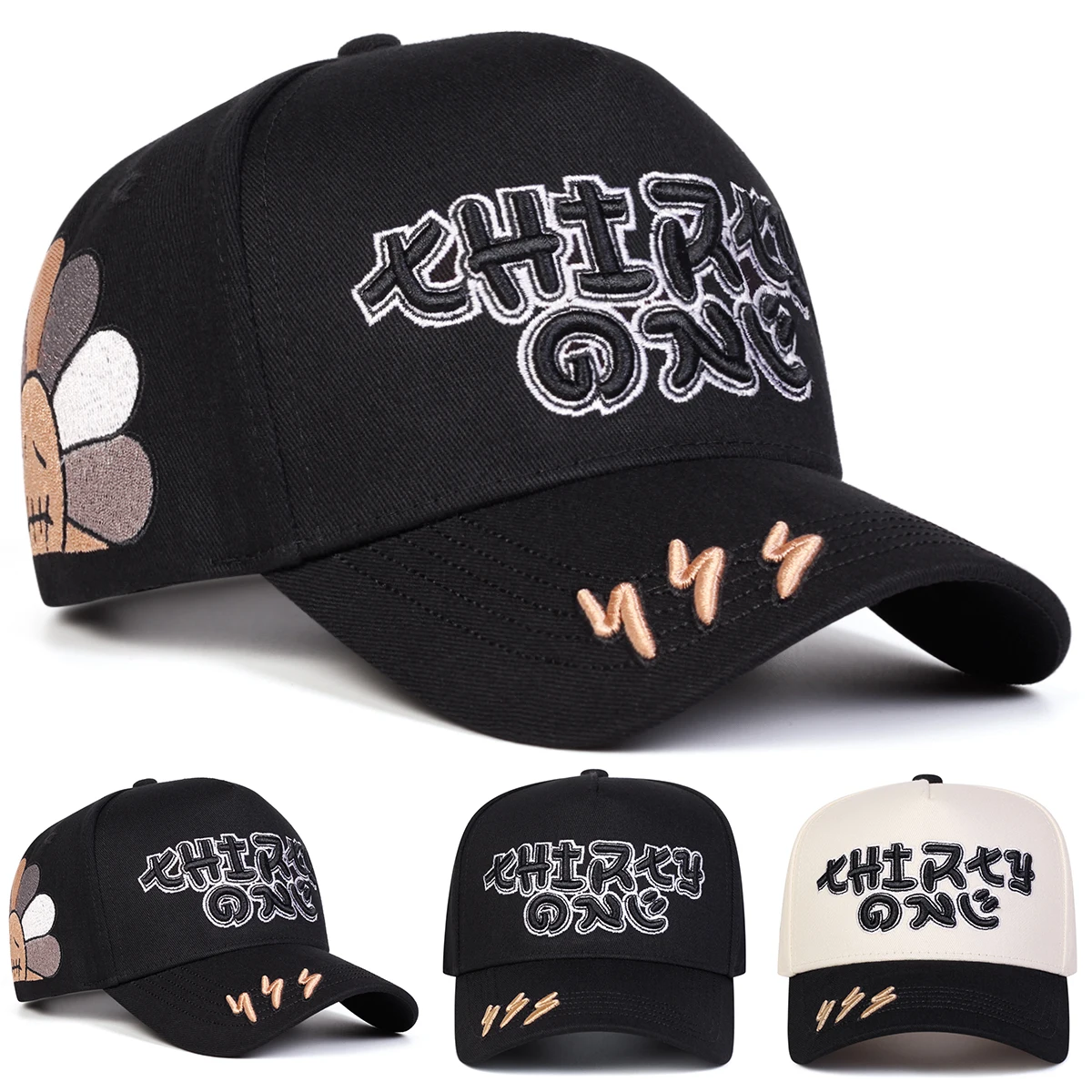 Unisex Lightning Embroidery Baseball Caps Spring Autumn Outdoor Adjustable Casual Hats Sunscreen Hat Sports Cap