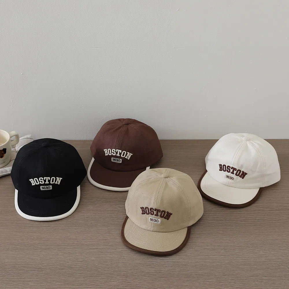 Kids Hip Hop Hat 49-52cm 3-8 Years Spring Summer Baby Baseball Cap Adjustable Letter Embroidery Sun Visor for Boys Girls