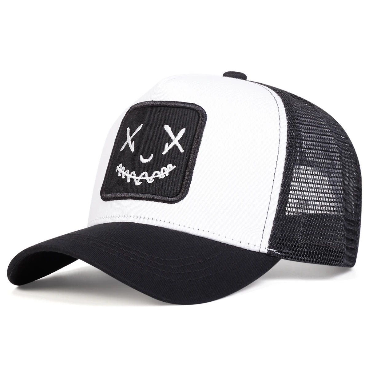 Men Women Smile Face Embroidery Baseball Caps Cotton Adjustable Snapback hats Hip Hop mesh Cap summer Outdoor Sun hat Dad Hats
