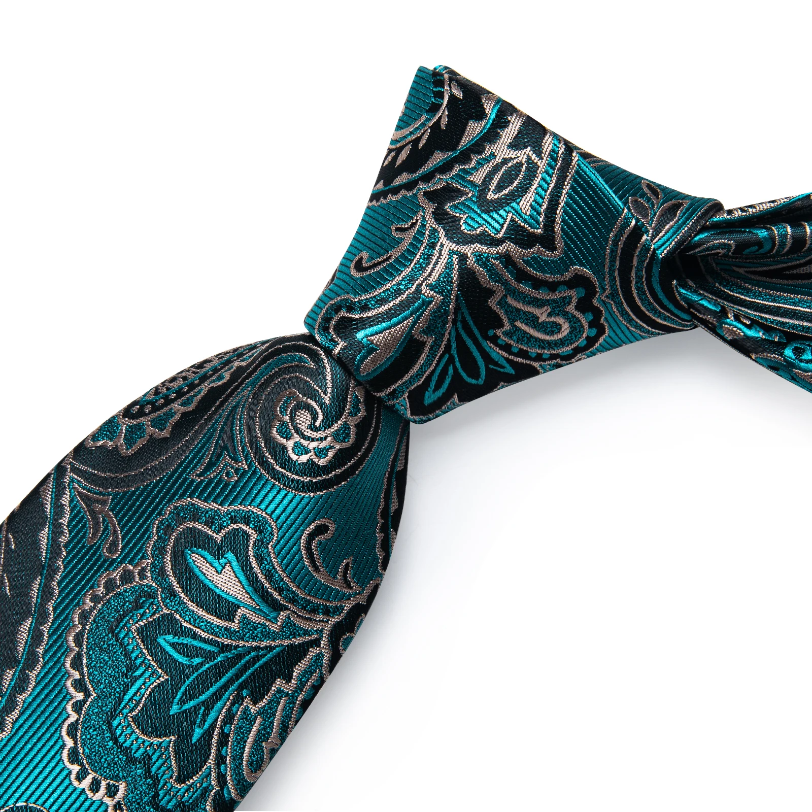 Paisley Floral Men's Ties Jacquard Wedding Accessories Neck Tie Set Handkerchief Cufflinks Gift For Men