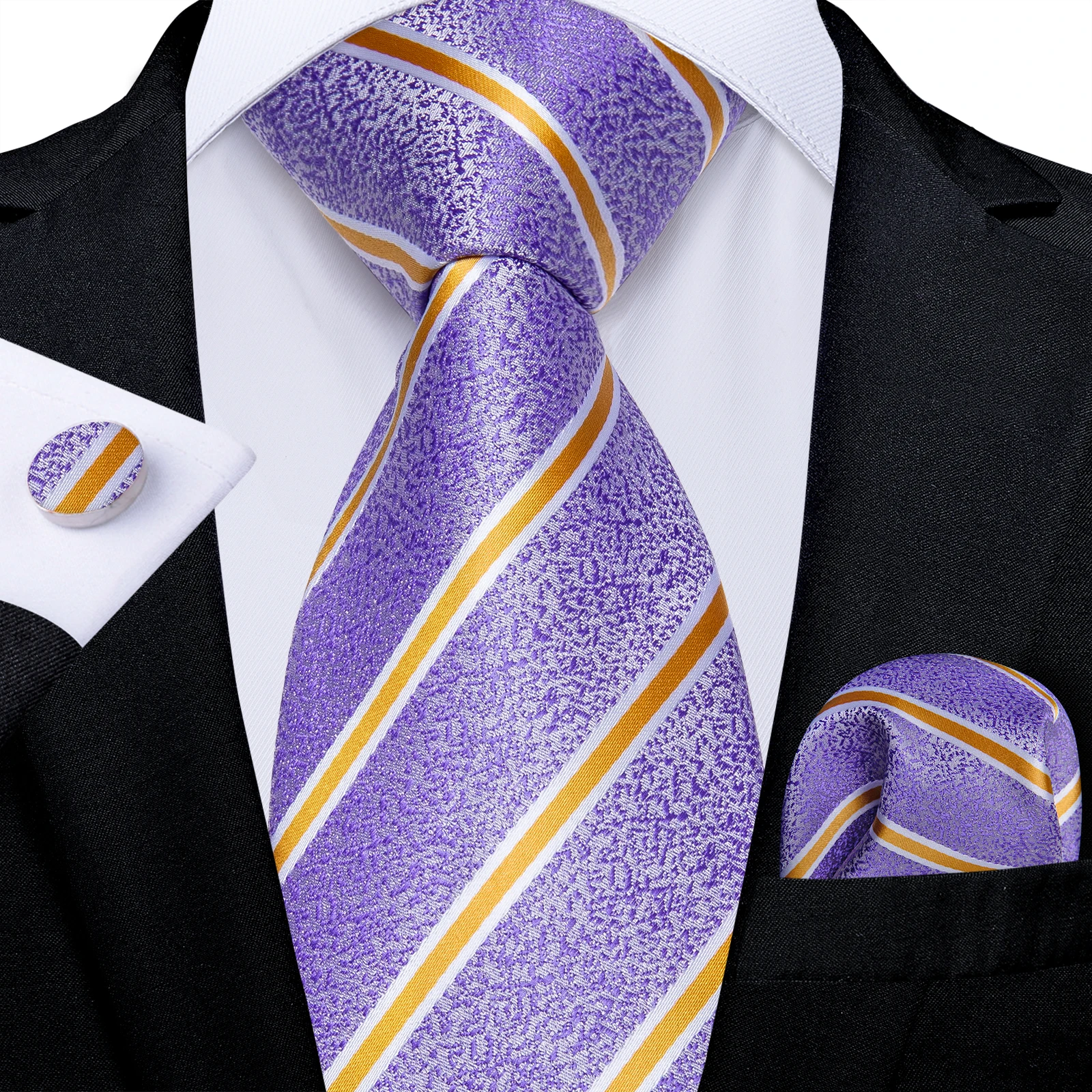 Paisley Floral Men's Ties Jacquard Wedding Accessories Neck Tie Set Handkerchief Cufflinks Gift For Men