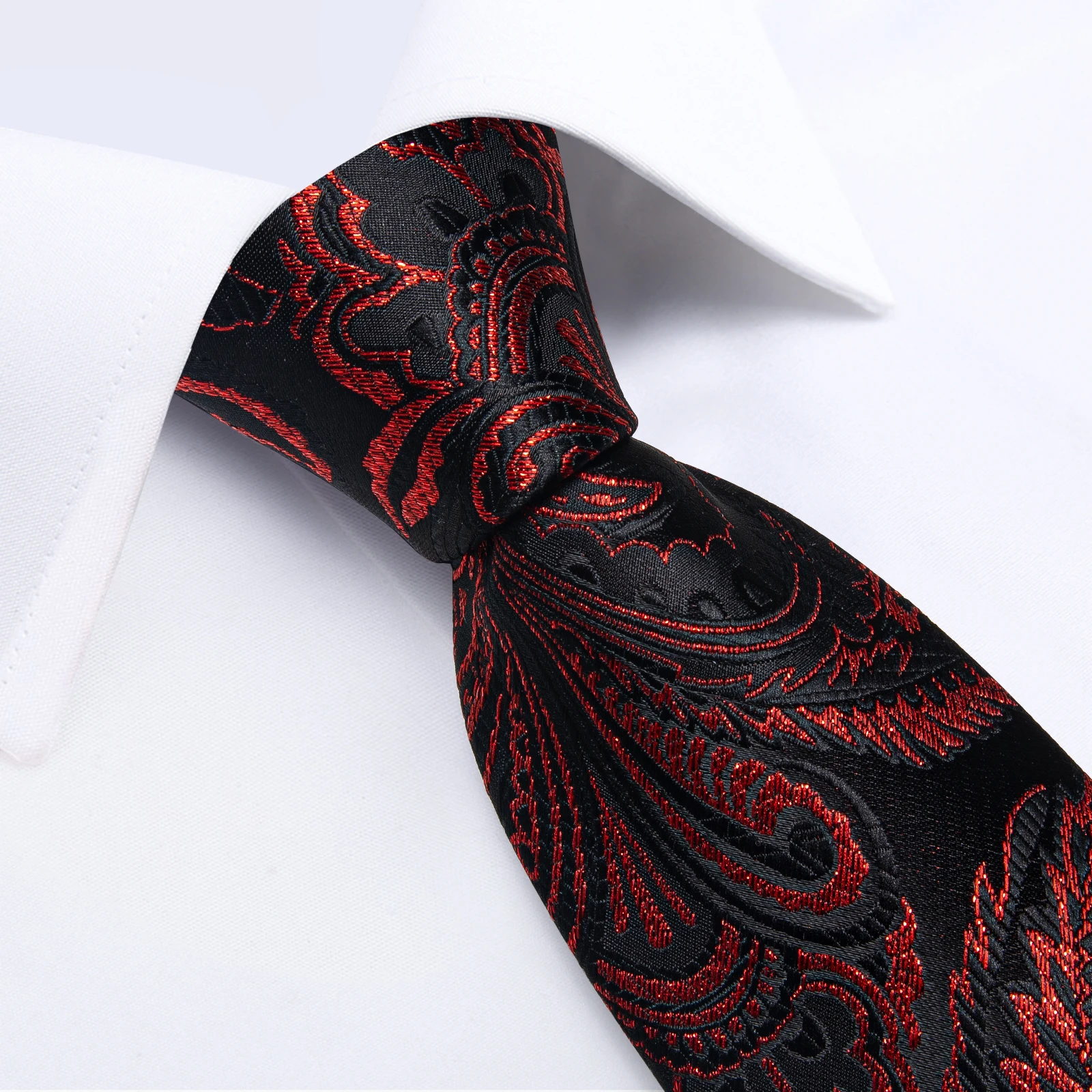 Paisley Floral Men's Ties Jacquard Wedding Accessories Neck Tie Set Handkerchief Cufflinks Gift For Men