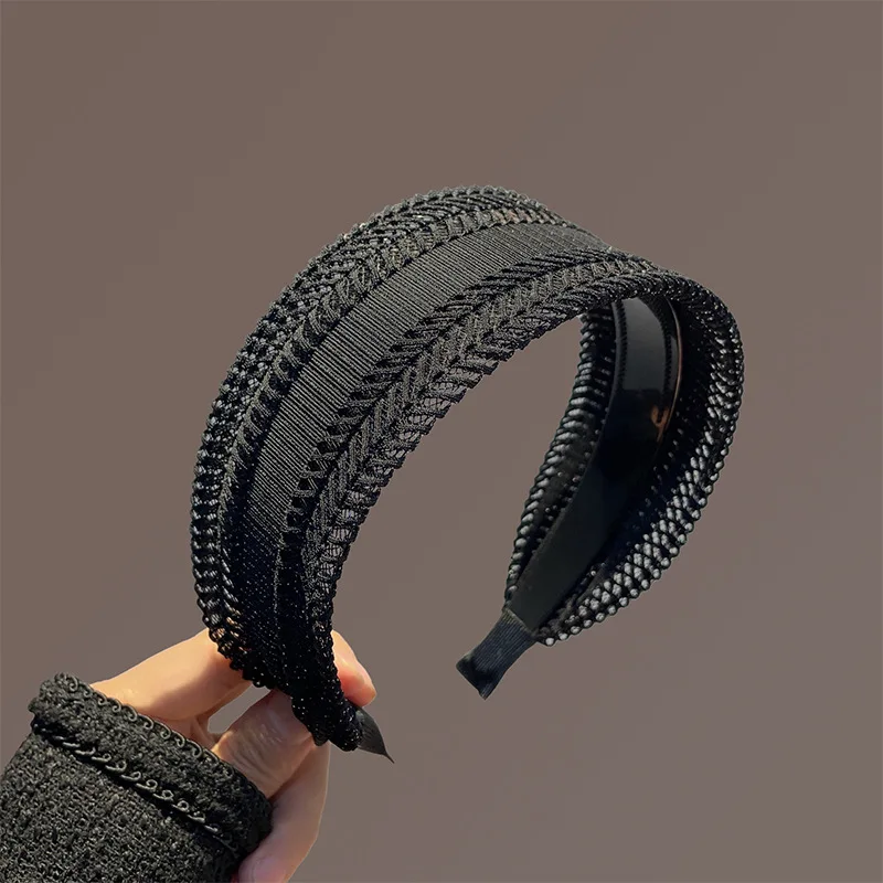 Good Quality Retro Lace Wide Headwear Elegant Headband for Women Girls Vintage Hairband Hoop for Hair Accessories