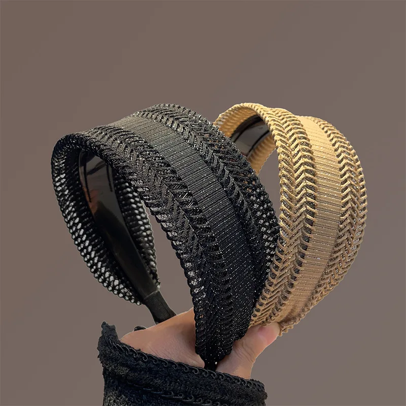 Good Quality Retro Lace Wide Headwear Elegant Headband for Women Girls Vintage Hairband Hoop for Hair Accessories