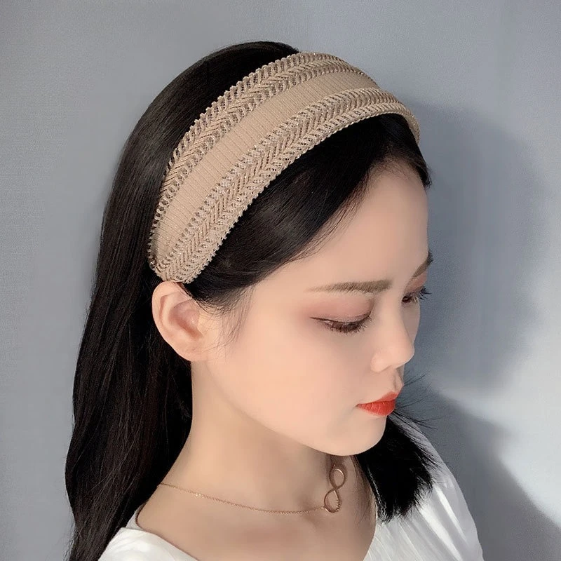 Good Quality Retro Lace Wide Headwear Elegant Headband for Women Girls Vintage Hairband Hoop for Hair Accessories