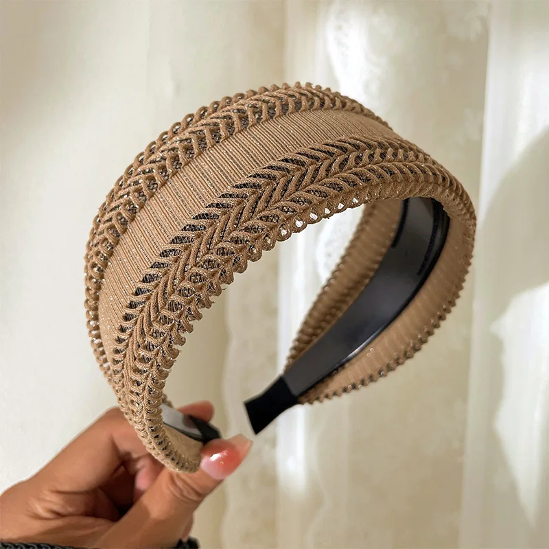 Good Quality Retro Lace Wide Headwear Elegant Headband for Women Girls Vintage Hairband Hoop for Hair Accessories