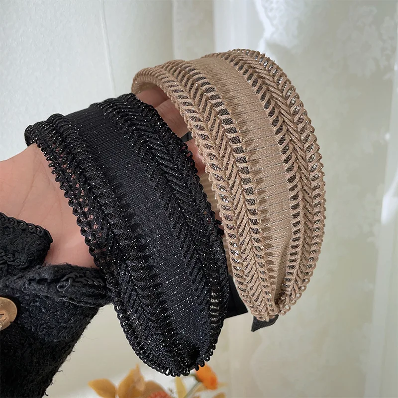 Good Quality Retro Lace Wide Headwear Elegant Headband for Women Girls Vintage Hairband Hoop for Hair Accessories