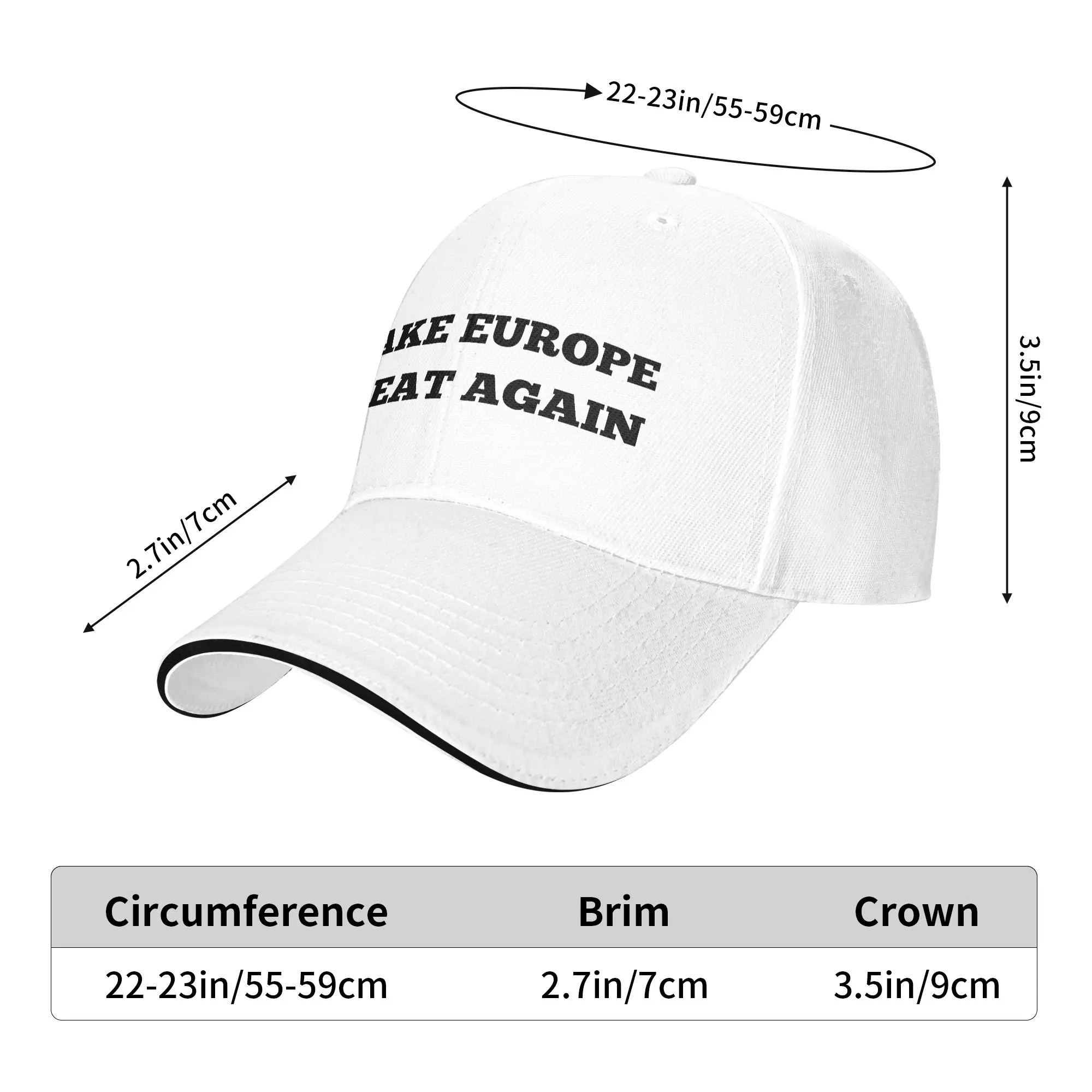 Make Europe Great Again Baseball Cap Women Men Print Trucker Hat Summer Casual Outdoor Gym Sun Visor Baseball Caps