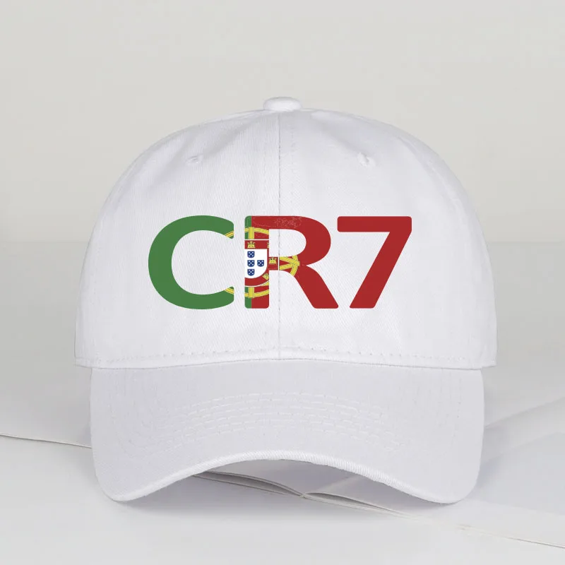CR7 Portugal Print Black Baseball Cap Adjustable Unisex Football Player Casual Sun Hat