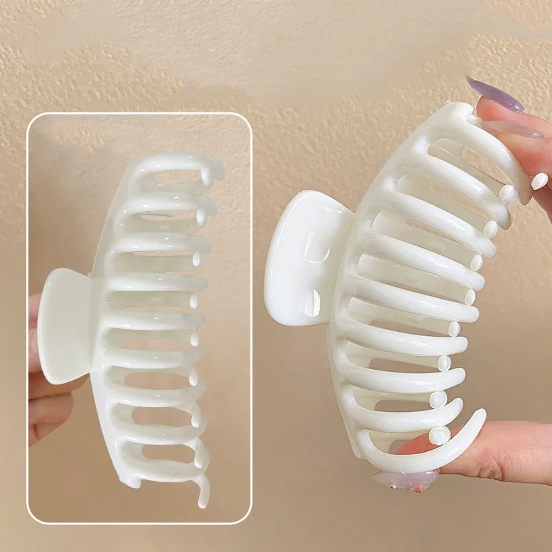 Simplicity Soft Silicone Keel Hair Clip for Woman Solid Color Elegant Shark Clip Fashionable Girl Back Head Hair Clamp