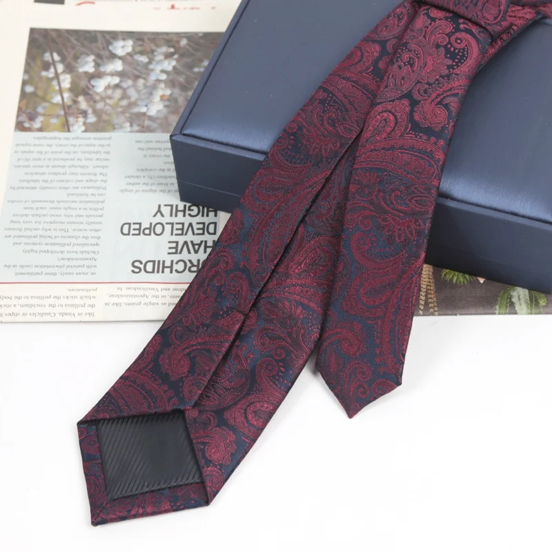 Exquisite Burgundy Red Paisley Men Tie Jacquard Woven Handkerchief Bowtie Sets Groom Wedding Party Gifts Party Accessories