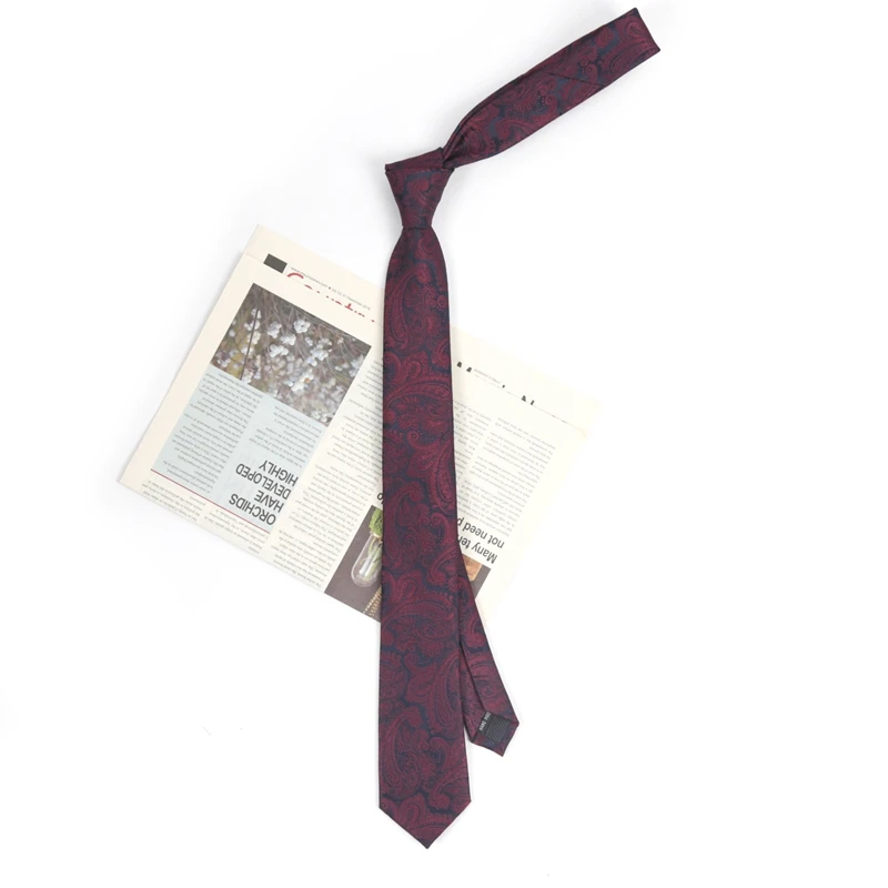 Exquisite Burgundy Red Paisley Men Tie Jacquard Woven Handkerchief Bowtie Sets Groom Wedding Party Gifts Party Accessories