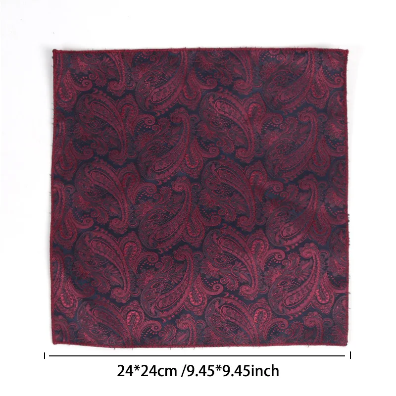 Exquisite Burgundy Red Paisley Men Tie Jacquard Woven Handkerchief Bowtie Sets Groom Wedding Party Gifts Party Accessories
