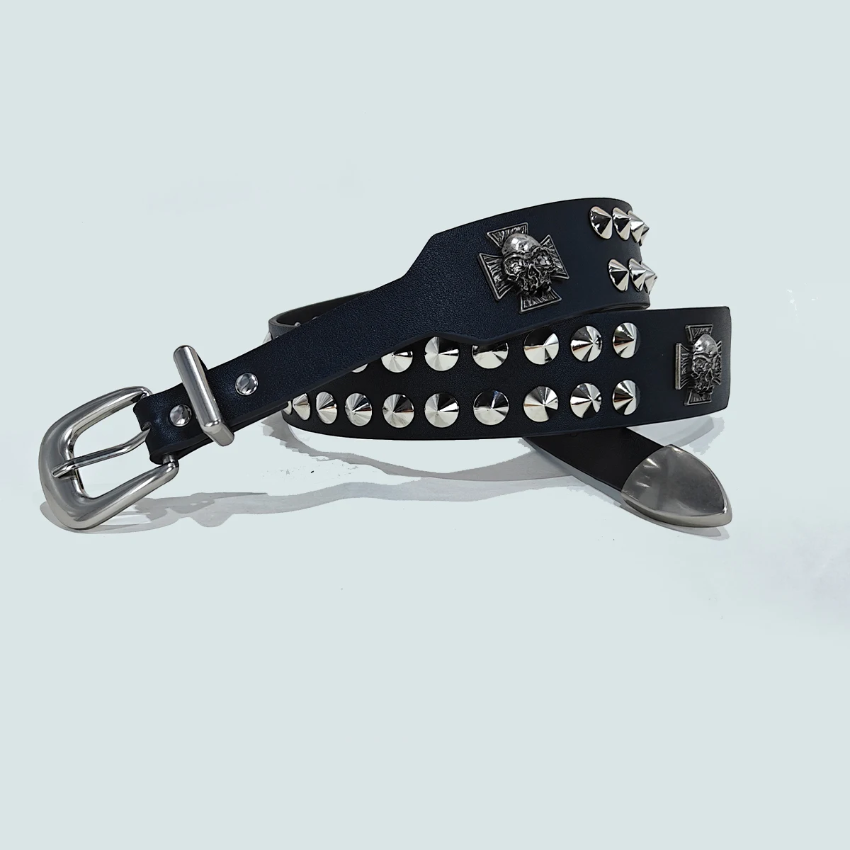 Punk New Gothic Y2K Women Men Belts Luxury Brands Gothic Ladies Hip Hop Punk Rivet Skeleton Print Waist Belt Jeans Waistband