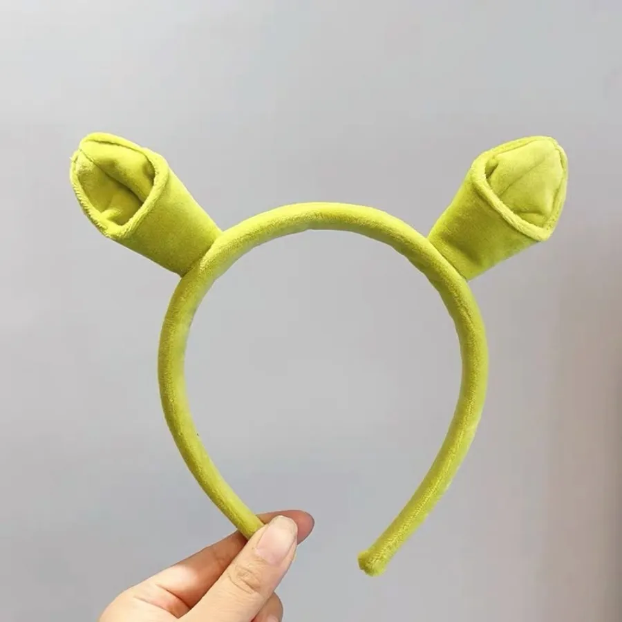 Cartoon Shrek Hair Hoop, Soft Plush Ogre Ears, Cute Headwear for Daily Matching, Gathering, Selfie, Bedroom and Party Decoration