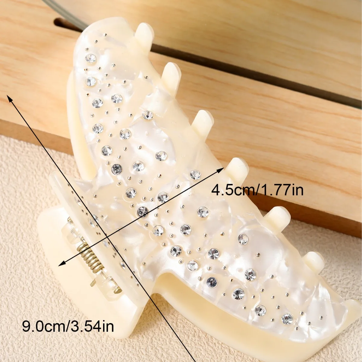 Sweet Elegant Rhinestone Hair Claw Acetate Claw Clips Valentine's Day Gift Crab Hair Clips Hair Accessories for Women