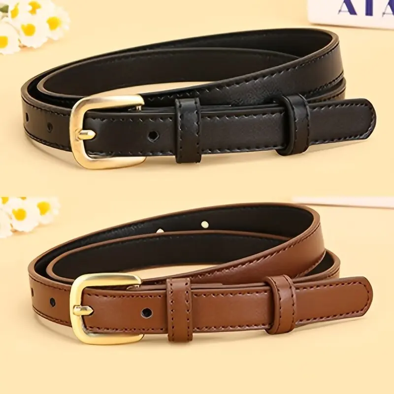 1pc/2pcs New Women's Casual PU Belt, Multiple Colors Available, Alloy Buckle Belt,, Daily Wear, and Commuting women belts