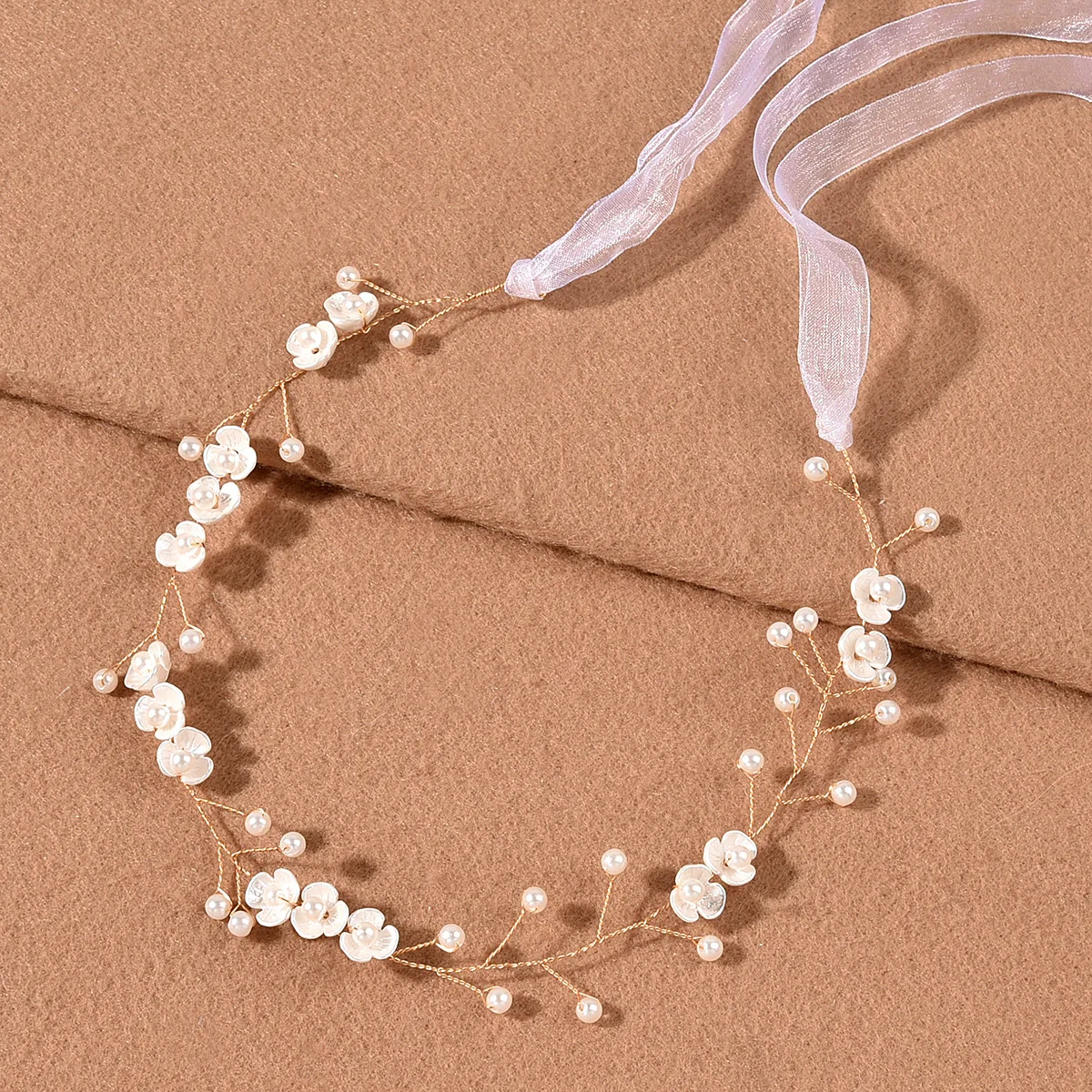 Handmade Flower Headband Elegant Soft Hair Accessories for Weddings Parties Photo Shoots Brides Girls
