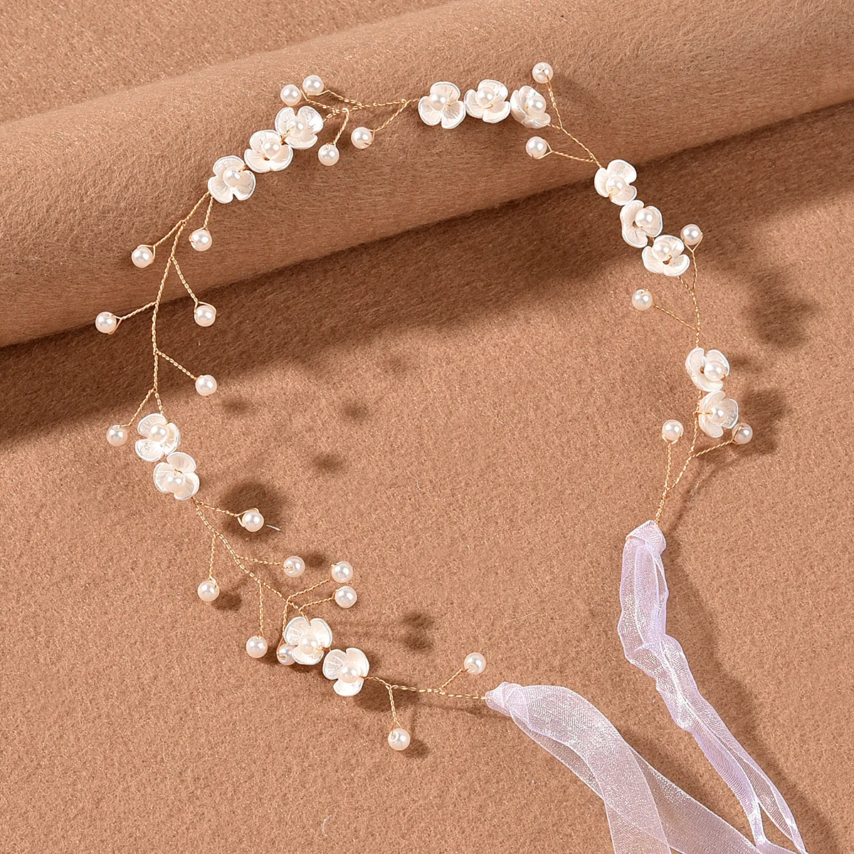 Handmade Flower Headband Elegant Soft Hair Accessories for Weddings Parties Photo Shoots Brides Girls