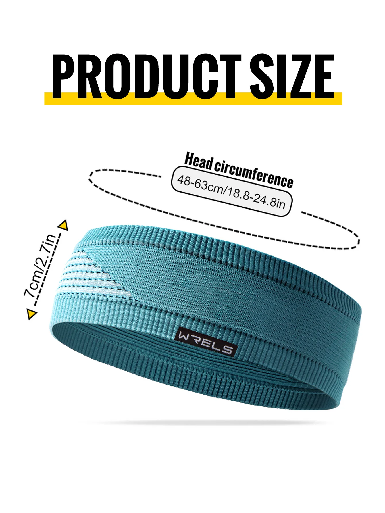 WRELS Women Men Elastic Sports Headbands Sweat Absorption Headdress Anti Slip Yoga Hair Band Quick Dry Yoga Running Sweatband