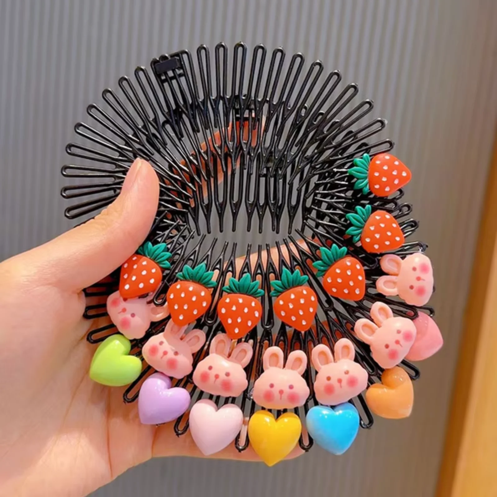 Children Y2k Star Colorful Hair Comb Broken Headband Hair Clips Bunny Heart Cute Headdress Princess Girls Hair Accessories