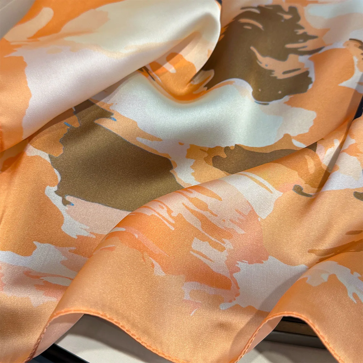 Artistic Print Silk Square Scarfs for Women Headscarf Soft Hijab All Seasons Decorate Fashion Neckerchief Female Foulard Bandana