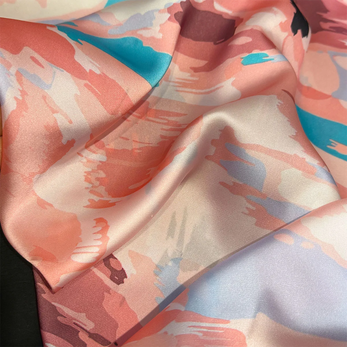 Artistic Print Silk Square Scarfs for Women Headscarf Soft Hijab All Seasons Decorate Fashion Neckerchief Female Foulard Bandana