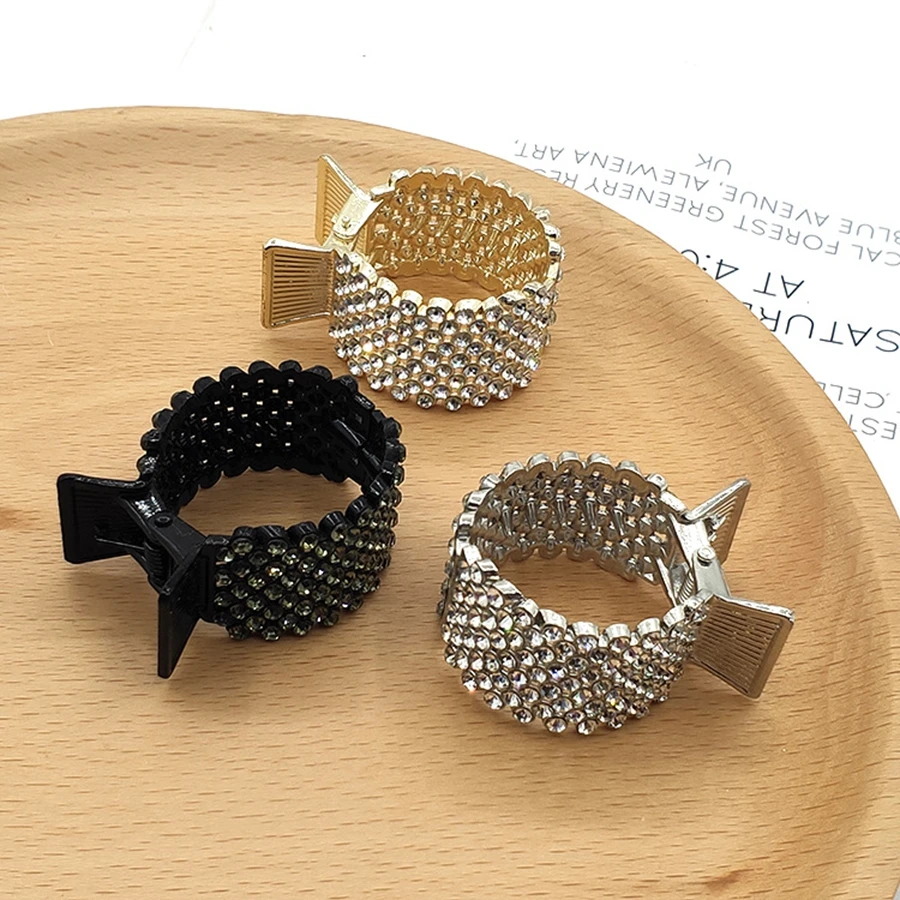 Rhinestone & Pearl Ponytail Hair Claw Clip, Sparkly High Ponytail Holder, Strong Hold Hair Accessory for Women Daily & Party Sty