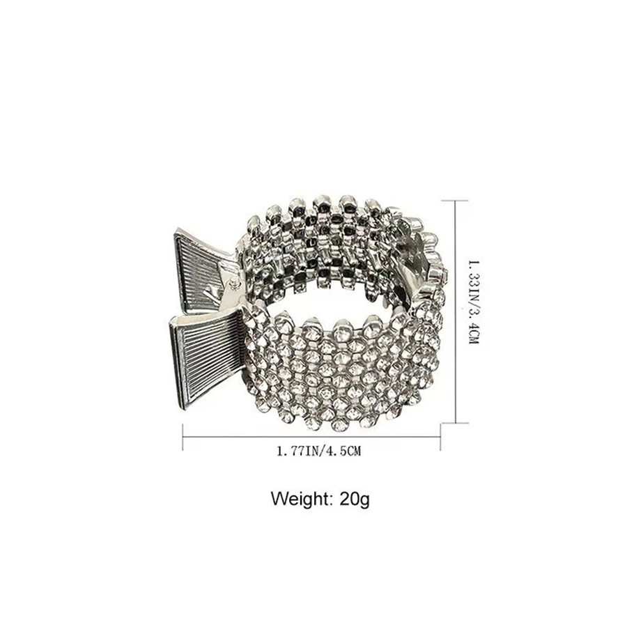 Rhinestone & Pearl Ponytail Hair Claw Clip, Sparkly High Ponytail Holder, Strong Hold Hair Accessory for Women Daily & Party Sty