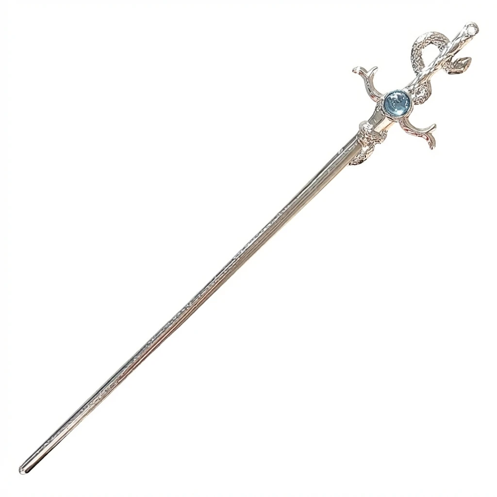New Chinese Style Snake Shaped Moonstones Hairpin Fashion Metal Hanfu Hairpin Hair Chopsticks Headwear Hair Accessories Gift