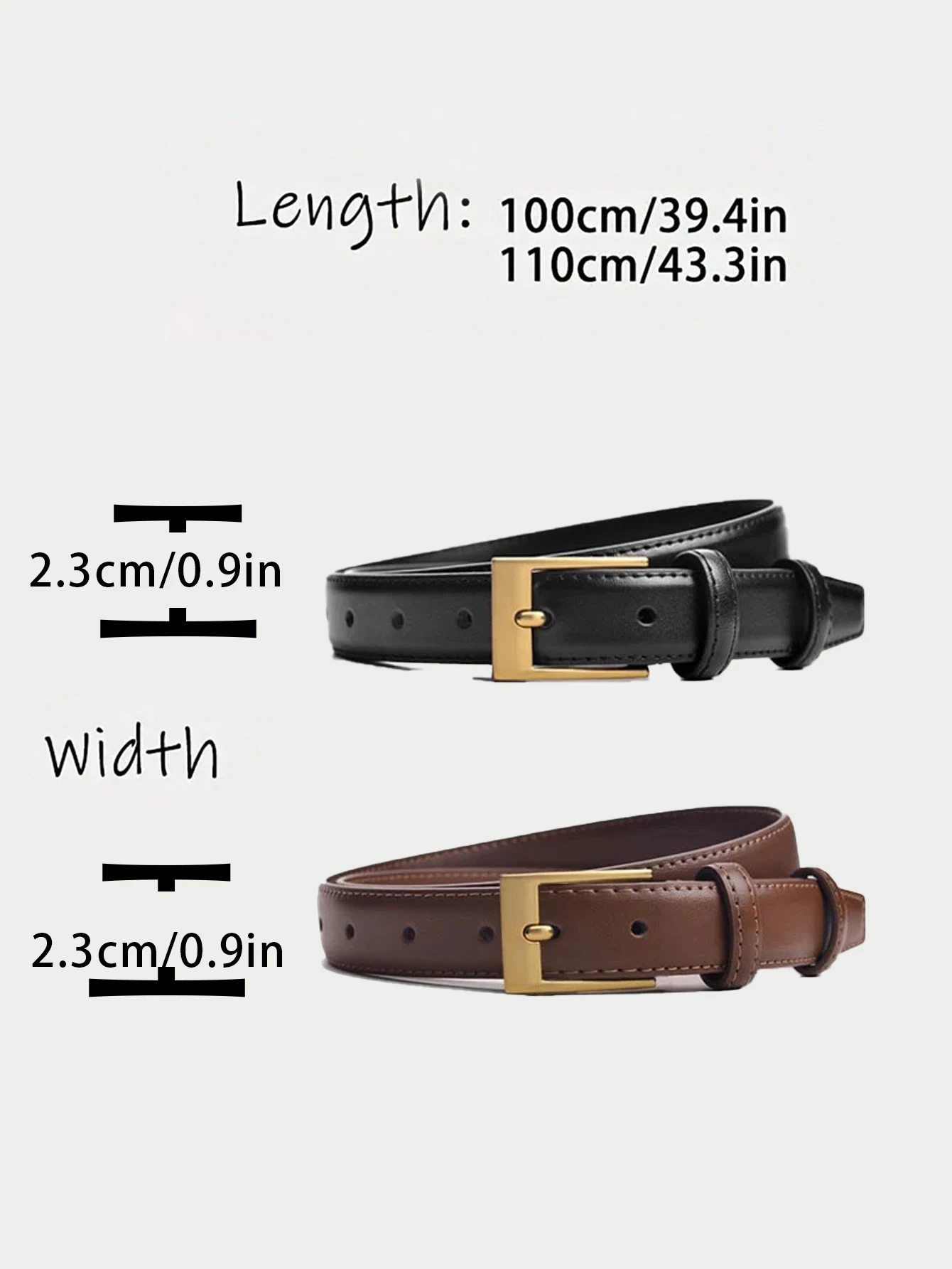 Women's Belt Fashion High-quality Pin Buckle Belt Genuine Luxury Soft PU Leather Belt Women Pair with Pants Jeans,For Ideal Gift