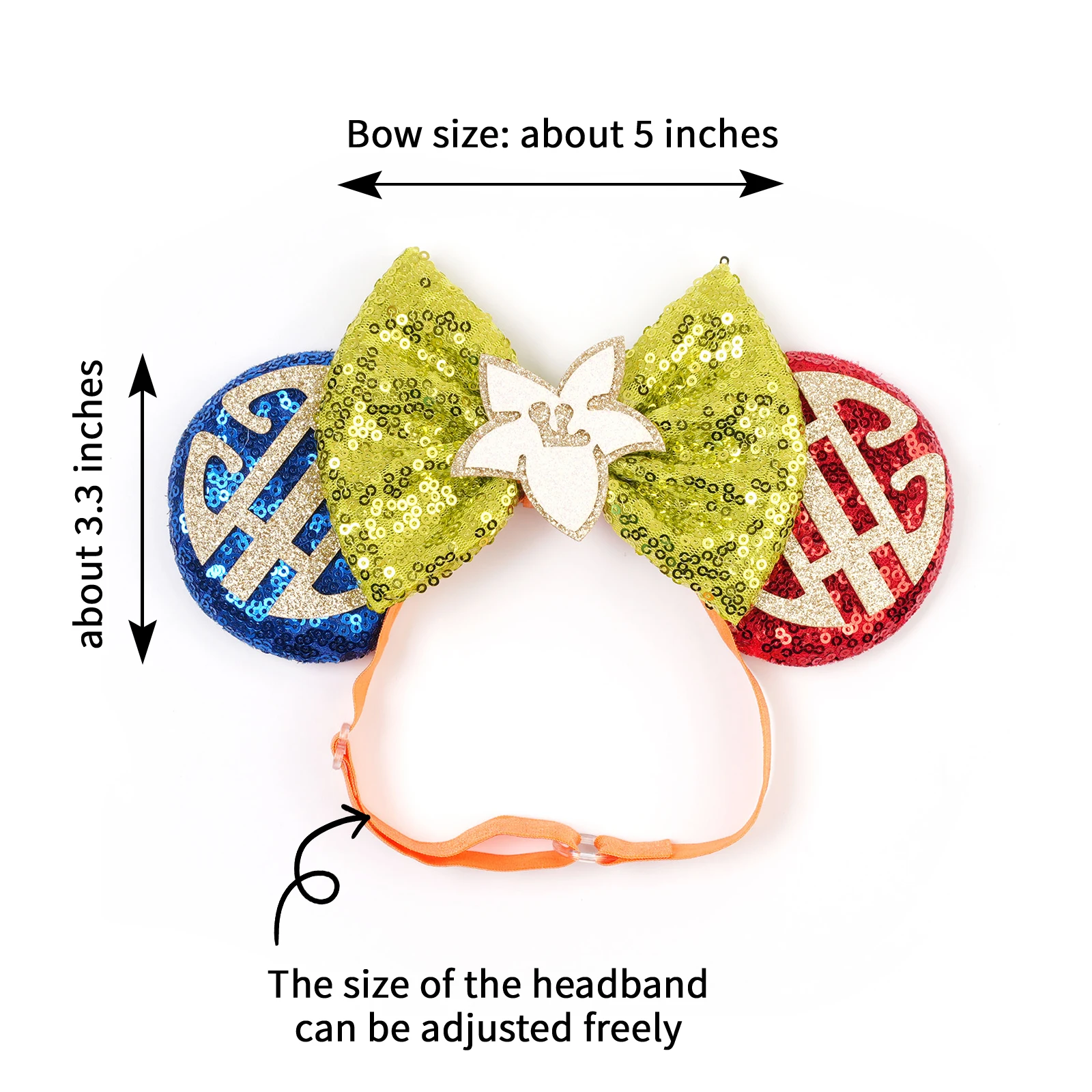 Mulan Elastic HairBands For Girls Cosplay Cartoon Clothing Ears Hair Accessories Women Magnolia Flower Sequins Bow Headband Kids