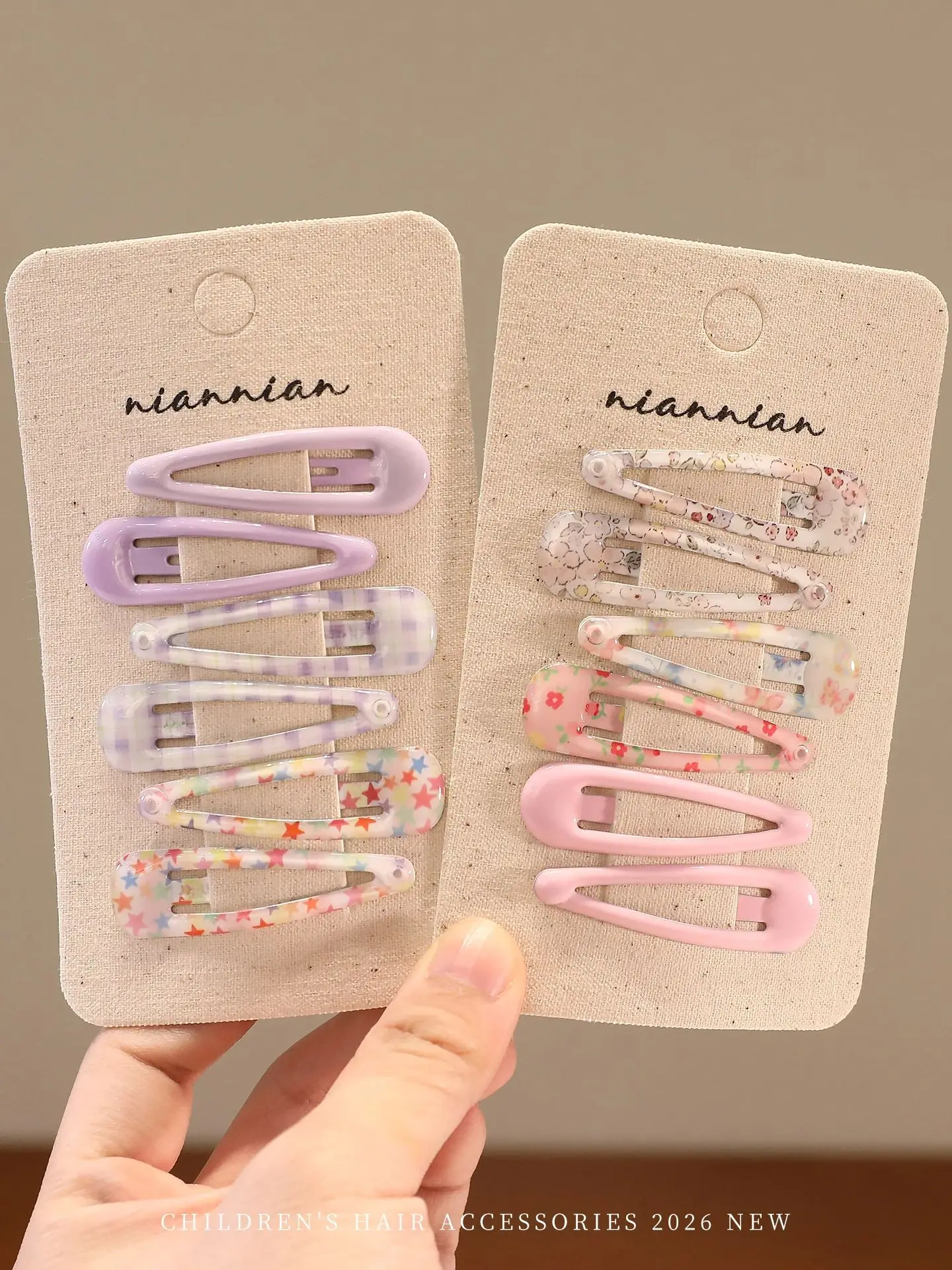 6Pcs/set New Preppy Style Floral Plaid BB Hair Clips Pastel Blue Non-slip Hair Accessories for Girls Toddler Kids Daily Wear