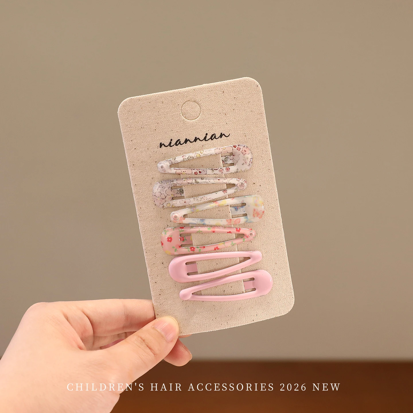 6Pcs/set New Preppy Style Floral Plaid BB Hair Clips Pastel Blue Non-slip Hair Accessories for Girls Toddler Kids Daily Wear