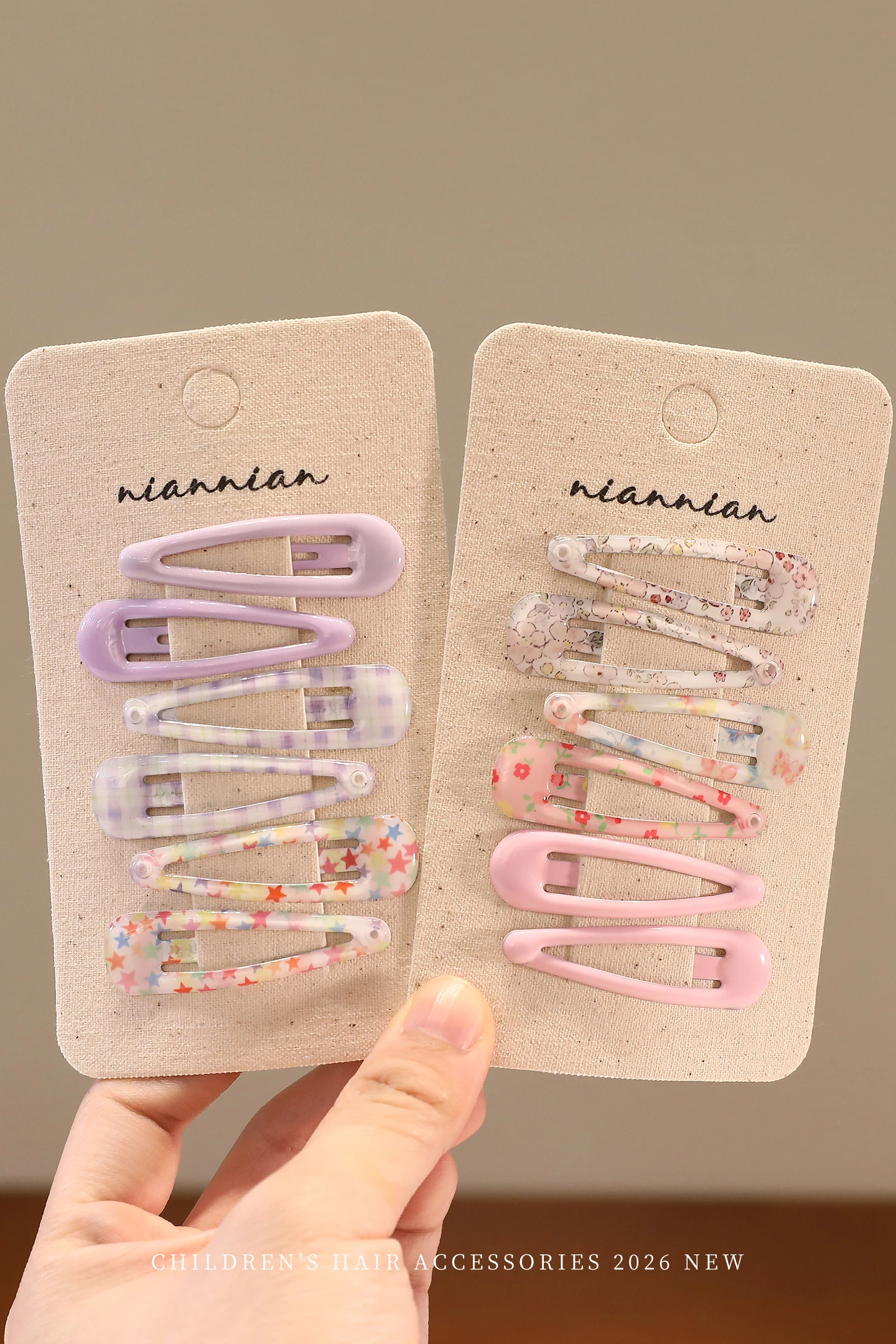 6Pcs/set New Preppy Style Floral Plaid BB Hair Clips Pastel Blue Non-slip Hair Accessories for Girls Toddler Kids Daily Wear