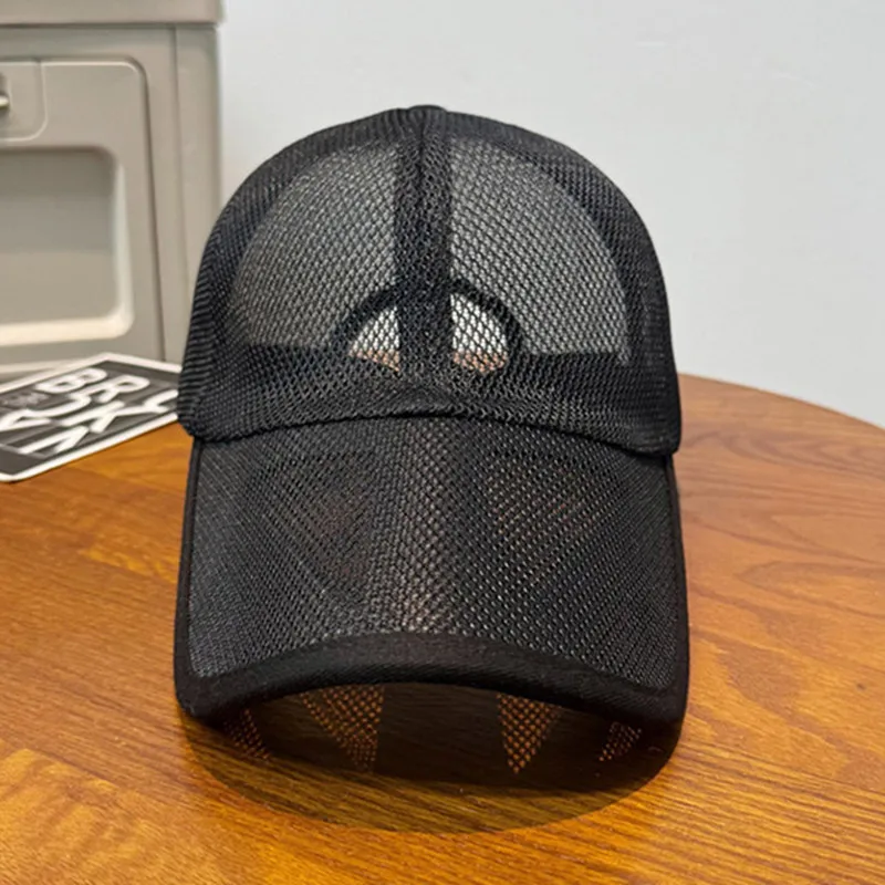 Summer Hollow Brim Breathable Full Mesh Baseball Cap, Unisex, Adjustable Sun Hat for Outdoor Activities