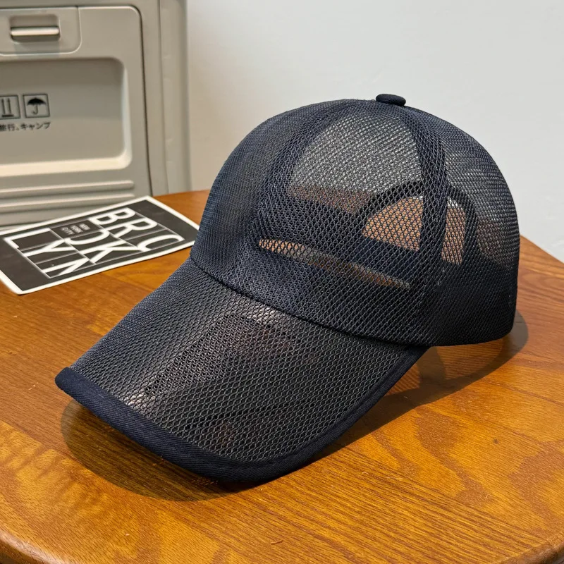 Summer Hollow Brim Breathable Full Mesh Baseball Cap, Unisex, Adjustable Sun Hat for Outdoor Activities