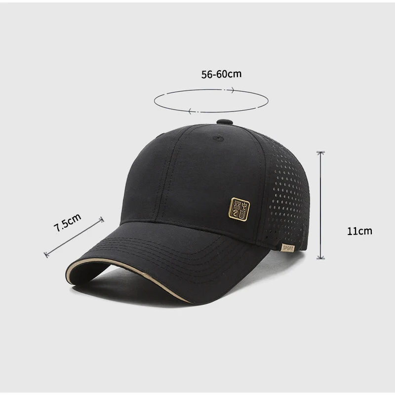 Big Head Plus Size Summer Baseball Cap Man Outdoors Cotton Large Men Mesh Quick-dry Snapback Hat XL Adult Unisex Baseball Cap