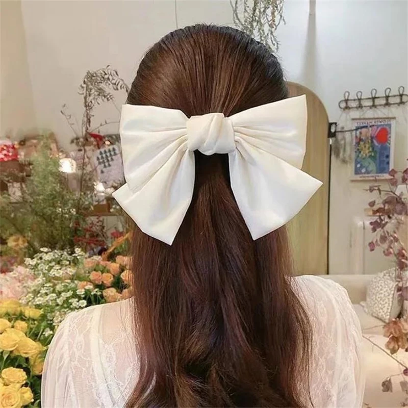 Black Big Bow Headband Hairpin Women's New Clip Hair Accessories Autumn Hairpin【AliS8】