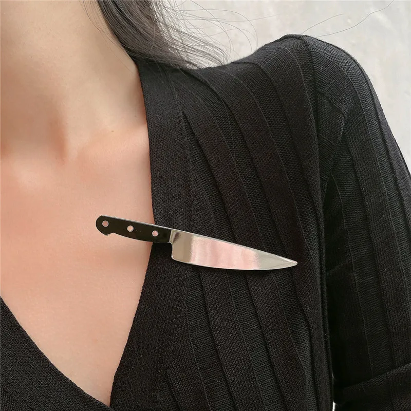 1/2pcs Creative Gothic Emulation Knife Hair Clips Side Bangs Hairpins Funny Weird Knife Headwear Cosplay Parties Creative